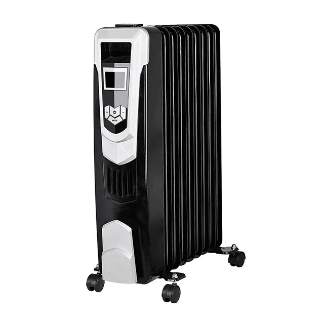 HKM-764435 Electric Thermal Oil Filled Radiator Heater with Adjustable Thermostat and Safety Features - 220V-240V, 1500W/2000W/2500W
