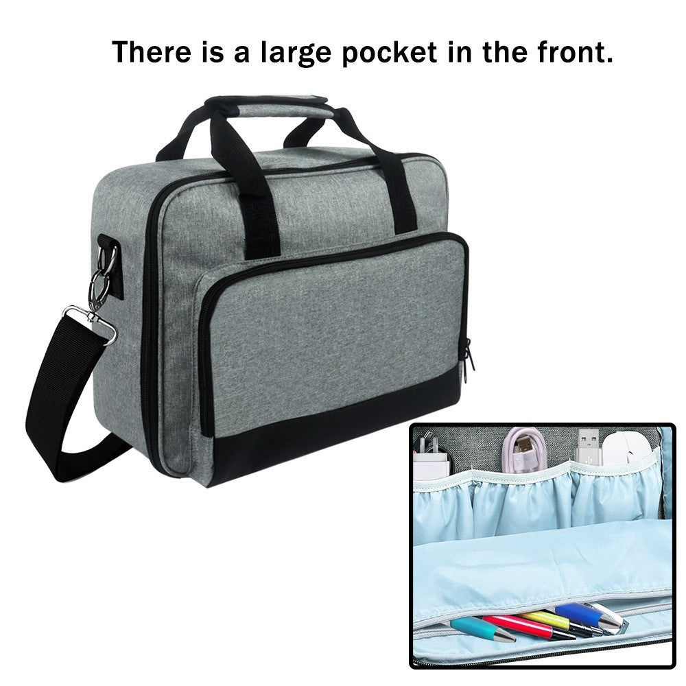 HKM-764499 Gray Polyester Handbag for Projector Storage, 14x11x4in, Supports Up to 20kg