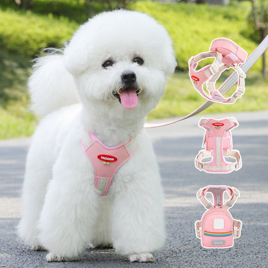 HKM-7645501 Portable Dog Leash with Chest and Back Bag for Small to Medium Dogs - Available in Multiple Colors