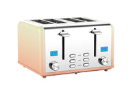 HKM-764563 Stainless Steel Electric 4-Slice Bread Toaster with LCD Display for Home Kitchen