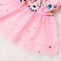 HKM-7646269 Cute Pet Skirt Dress in Pink Rainbow, Floral, and Butterfly Designs for Dogs