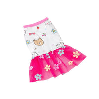 HKM-7646269 Cute Pet Skirt Dress in Pink Rainbow, Floral, and Butterfly Designs for Dogs