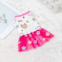 HKM-7646269 Cute Pet Skirt Dress in Pink Rainbow, Floral, and Butterfly Designs for Dogs