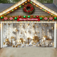 HKM-764627 Large Christmas Ball Background Fabric Banner for Holiday Party Decoration