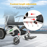 HKM-764691 Adjustable Electric Wheelchair with Backrest for Lumbar Support, 120 kg Max Load, 20 km Driving Range