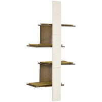 HKM-7647165 Wall-Mounted Cat Tree with Cushions, 4-Layer Cat Shelves and Scratching Post, Natural Color, Space-Saving Design