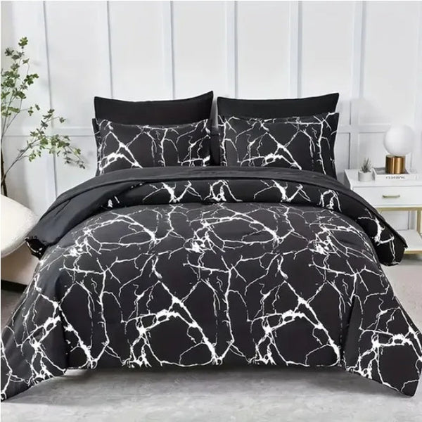 HKM-764819 3-Piece Comfort Fabric Queen Bed Set for Stylish Sleep