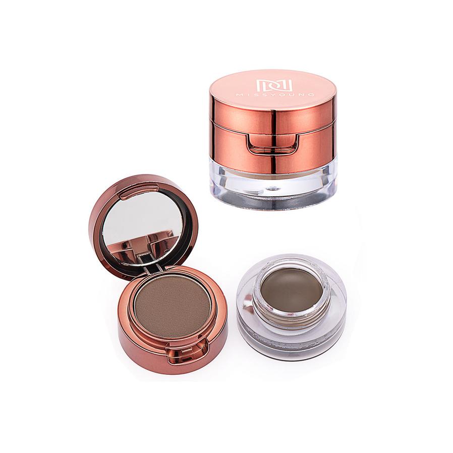 HKM-764883 Double Layer Waterproof Eyebrow Powder Set - 6 Multicolor Options for Perfect Modification