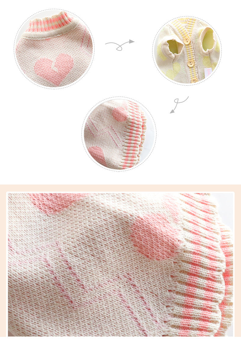 HKM-7649469 Cozy Wool Sweater for Cats and Dogs - Autumn and Winter Cardigan in Yellow and Pink