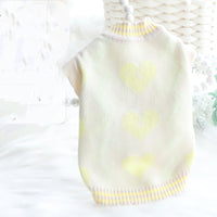 HKM-7649469 Cozy Wool Sweater for Cats and Dogs - Autumn and Winter Cardigan in Yellow and Pink