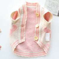 HKM-7649469 Cozy Wool Sweater for Cats and Dogs - Autumn and Winter Cardigan in Yellow and Pink