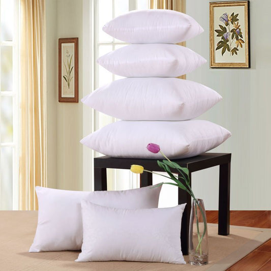 HKM-764947 Brushed Cloth Square Pillow Core, Pure White Polyester Fiber Waist Cushion, Height 15.1-20cm