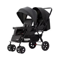 HKM-765011 Lightweight Folding Twin Baby Stroller with Adjustable Seating Options for Infants and Toddlers