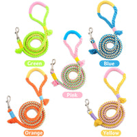 HKM-7651261 Handmade Cotton Rope Dog Traction Rope - Durable, Colorful, 1.0cm Diameter, 120cm Length
