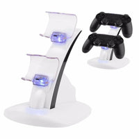 HKM-765139 Dual Charging Dock for PS4 Controllers with Blue LED Indicator