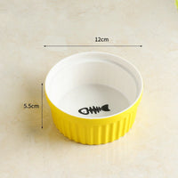 HKM-7651645 Cervical Spine Protective Ceramic Pet Bowl for Cats and Dogs - Various Stylish Designs