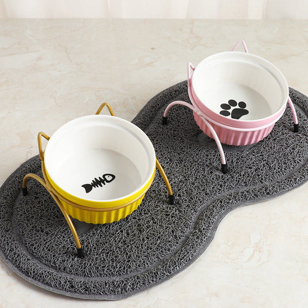 HKM-7651645 Cervical Spine Protective Ceramic Pet Bowl for Cats and Dogs - Various Stylish Designs