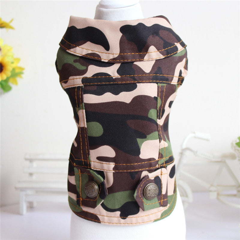 HKM-7652029 Camouflage Floral Vest for Pets - Stylish Autumn & Winter Apparel in Multiple Sizes