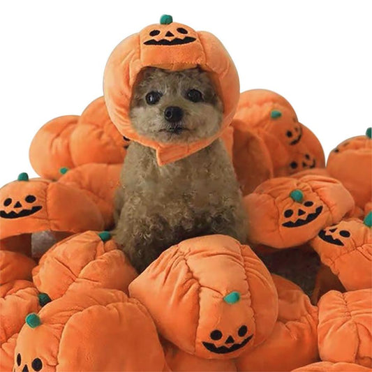 HKM-765203 Pumpkin Hat for Small Pets ¨C Cute Halloween Cosplay Accessory for Cats and Dogs