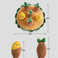 HKM-7652285 Sweet Potato Pull Toy Set for Dogs - Includes Soil Base, Peeled & Green Sweet Potatoes