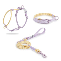 HKM-7652925 Adjustable Dog Traction Vest and Collar Set with Leash - Available in Purple and Pink