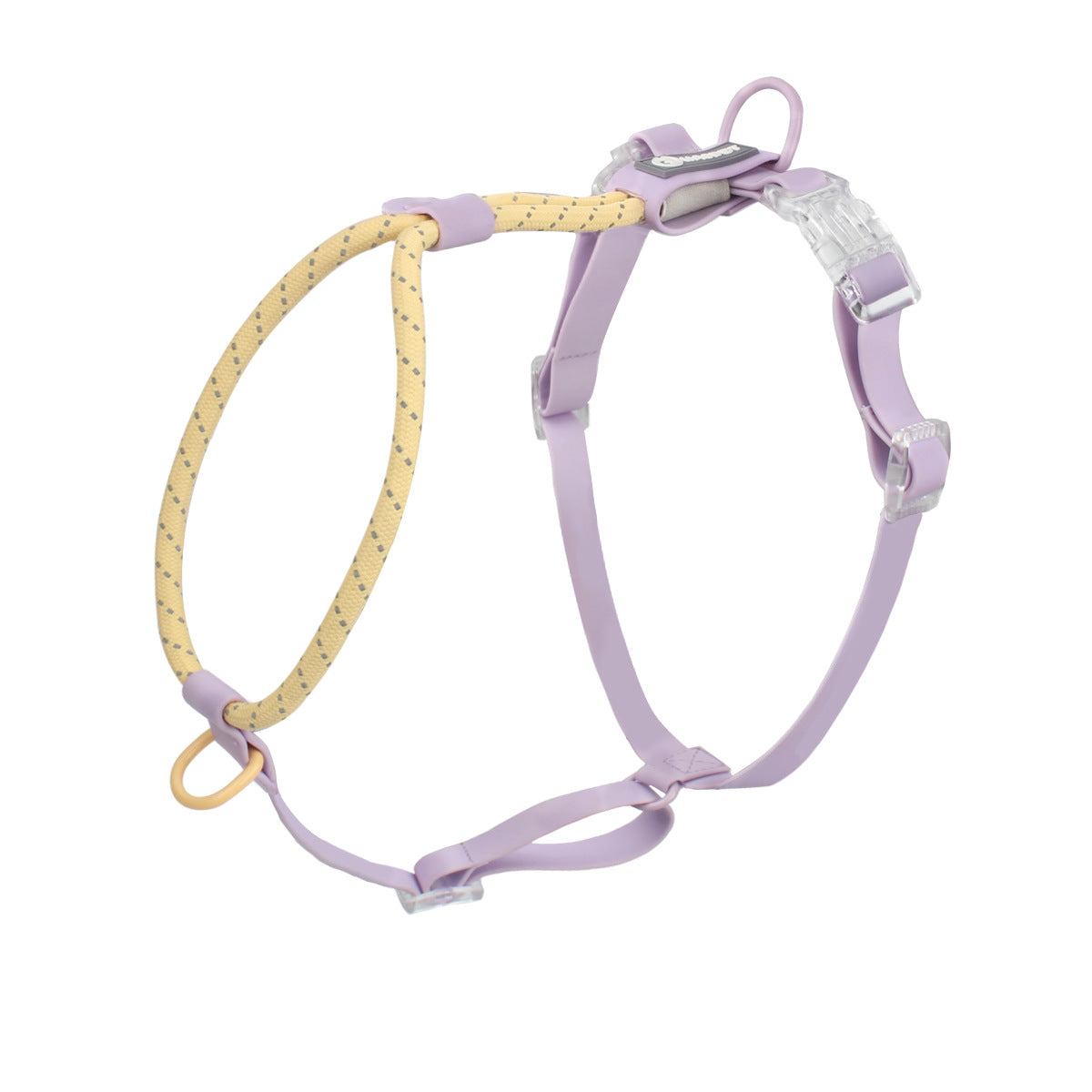 HKM-7652925 Adjustable Dog Traction Vest and Collar Set with Leash - Available in Purple and Pink