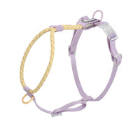 HKM-7652925 Adjustable Dog Traction Vest and Collar Set with Leash - Available in Purple and Pink