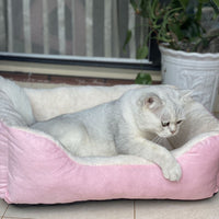 HKM-7653309 Cozy Flannel Winter Warm Pet Square Cat Nest - Multiple Sizes Available