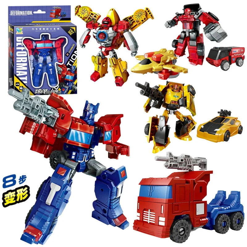 HKM-765459 Transforming Robot Car Building Blocks Set for Kids - Ages 2-7, DIY Educational Construction Toy