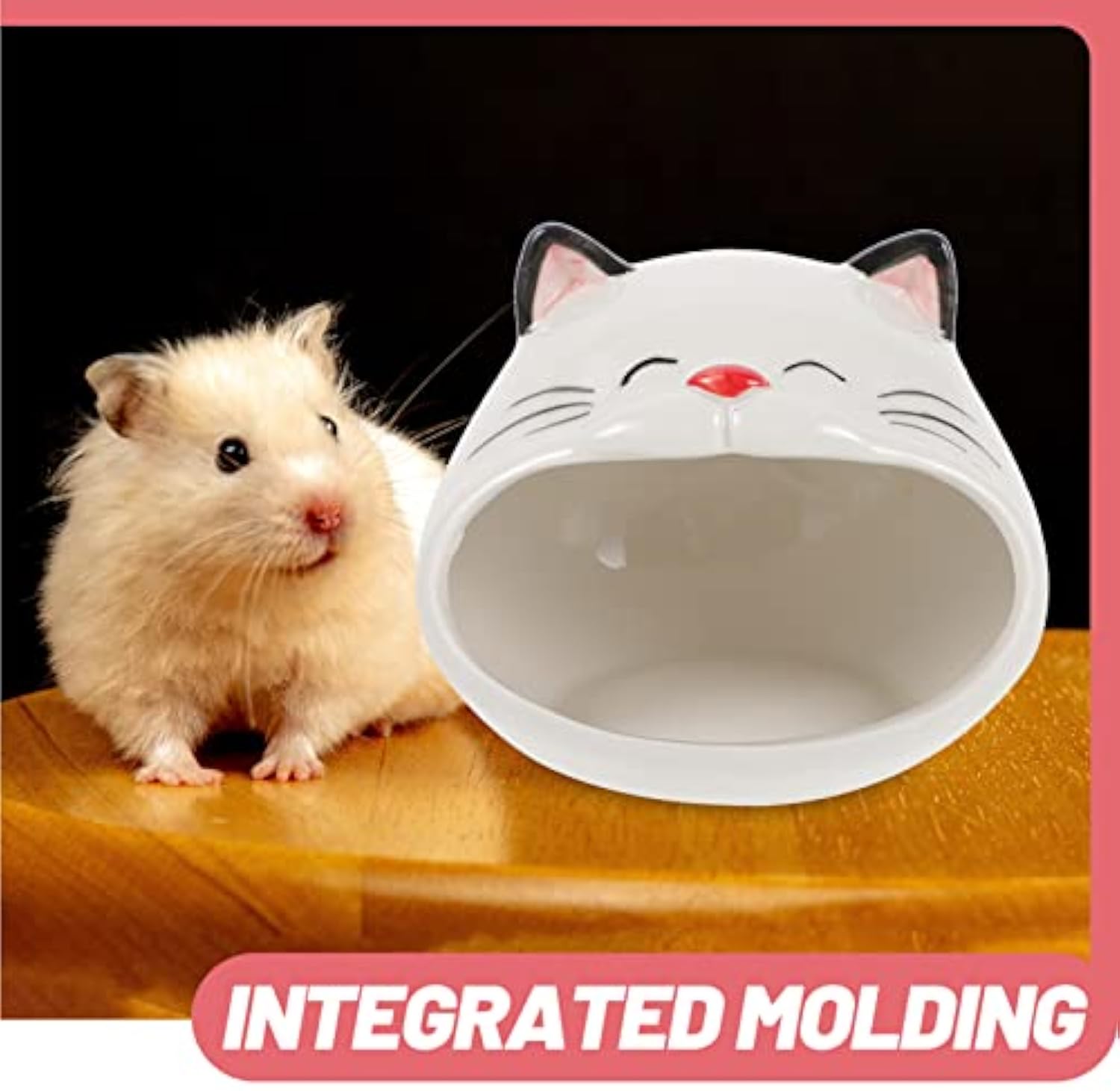 HKM-7654717 Ceramic Cat-Shaped Hamster House | Small Animal Habitat & Cooling Nest | Comfortable Hideout for Hamsters and Gerbils
