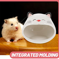 HKM-7654717 Ceramic Cat-Shaped Hamster House | Small Animal Habitat & Cooling Nest | Comfortable Hideout for Hamsters and Gerbils
