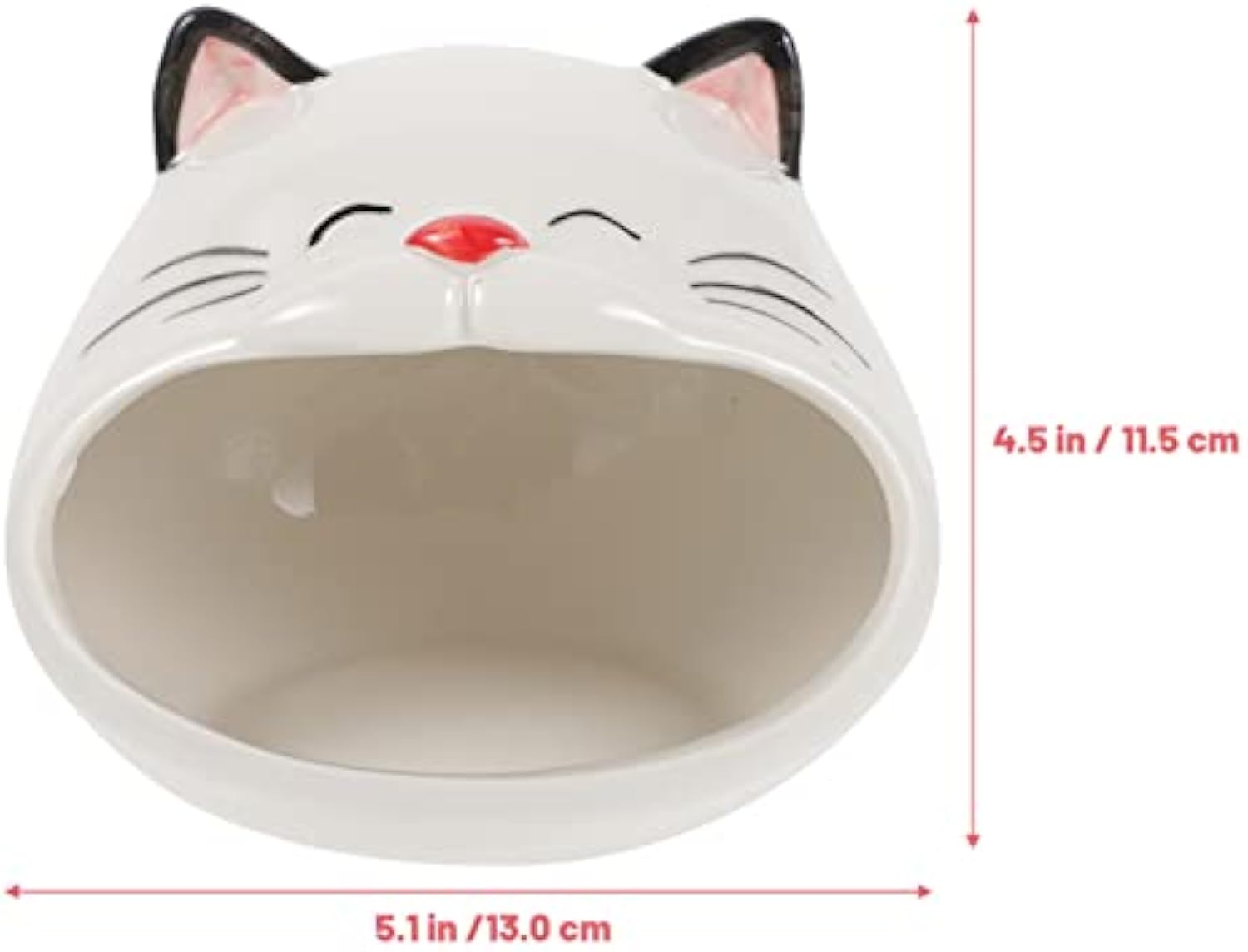 HKM-7654717 Ceramic Cat-Shaped Hamster House | Small Animal Habitat & Cooling Nest | Comfortable Hideout for Hamsters and Gerbils