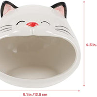 HKM-7654717 Ceramic Cat-Shaped Hamster House | Small Animal Habitat & Cooling Nest | Comfortable Hideout for Hamsters and Gerbils
