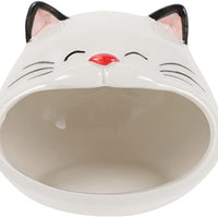HKM-7654717 Ceramic Cat-Shaped Hamster House | Small Animal Habitat & Cooling Nest | Comfortable Hideout for Hamsters and Gerbils