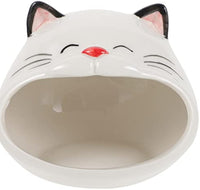 HKM-7654717 Ceramic Cat-Shaped Hamster House | Small Animal Habitat & Cooling Nest | Comfortable Hideout for Hamsters and Gerbils