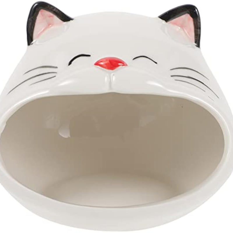 HKM-7654717 Ceramic Cat-Shaped Hamster House | Small Animal Habitat & Cooling Nest | Comfortable Hideout for Hamsters and Gerbils