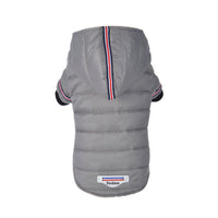HKM-7655613 Cozy Cotton Jacket for Small Dogs - Autumn & Winter Wear in Red and Gray