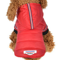 HKM-7655613 Cozy Cotton Jacket for Small Dogs - Autumn & Winter Wear in Red and Gray