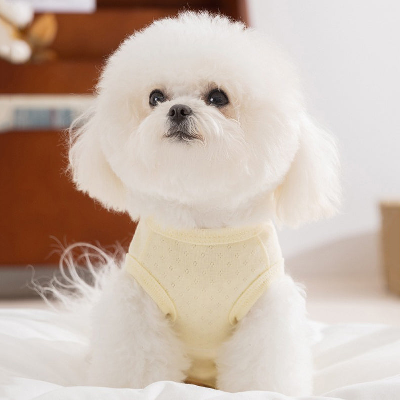 HKM-7655997 Adorable Breathable Mesh Cartoon Cat Pet Shirt for Small and Medium Dogs