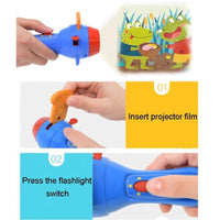 HKM-765651 Children's Storybook Projector Torch with Four Projection Discs and 32 Images for Bedtime Stories