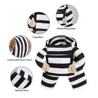 HKM-7656893 Striped Black and White Dog Halloween Costume for Pets in Various Sizes