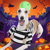 HKM-7656893 Striped Black and White Dog Halloween Costume for Pets in Various Sizes
