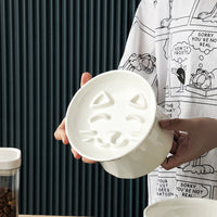 HKM-7657405 Ceramic Tall Slow Feed Cat Bowl for Spine Protection