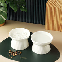 HKM-7657405 Ceramic Tall Slow Feed Cat Bowl for Spine Protection