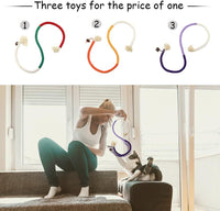 HKM-7658045 Bite-Resistant Catnip Teaser Toy Set – 3 Pieces of Colorful Cotton Rope for Cats