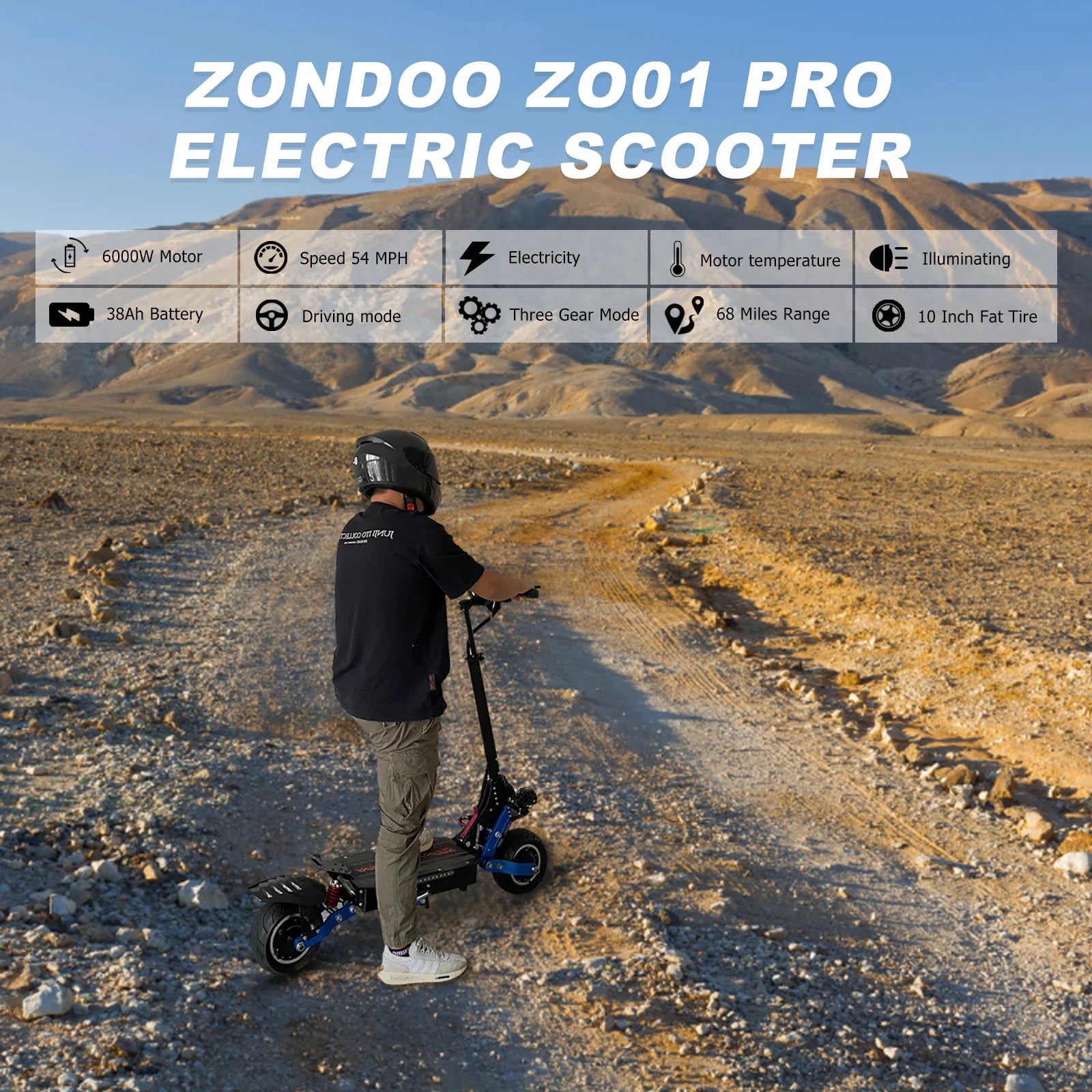 HKM-765843 ZonDoo ZO01 Pro Dual Motor Electric Scooter, 95KM/H Speed, 90-100KM Range, Foldable Design