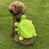 HKM-7660477 Cartoon Turtle Dog Backpack with No-Pull Harness and Large Capacity for Pets