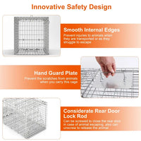 HKM-7660861 Humane Live Animal Trap for Catching Cats, Raccoons, and Small Rodents - Collapsible Galvanized Wire Trap