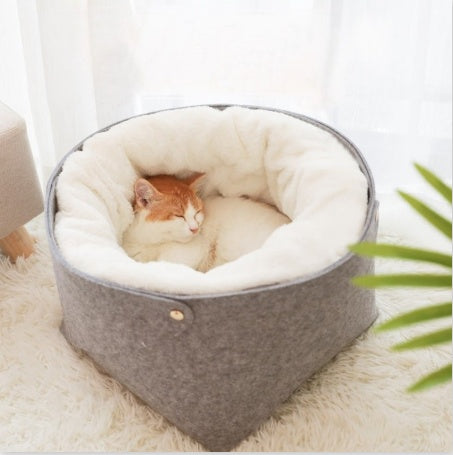 HKM-7661245 Cozy Detachable Pet Bed for Cats - Sizes S (up to 8 kg) and M (up to 15 kg)