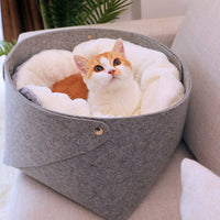HKM-7661245 Cozy Detachable Pet Bed for Cats - Sizes S (up to 8 kg) and M (up to 15 kg)